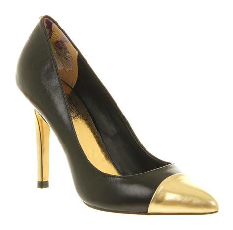 burberry black court shoes with gold heel|Burberry Court Heels for Women .